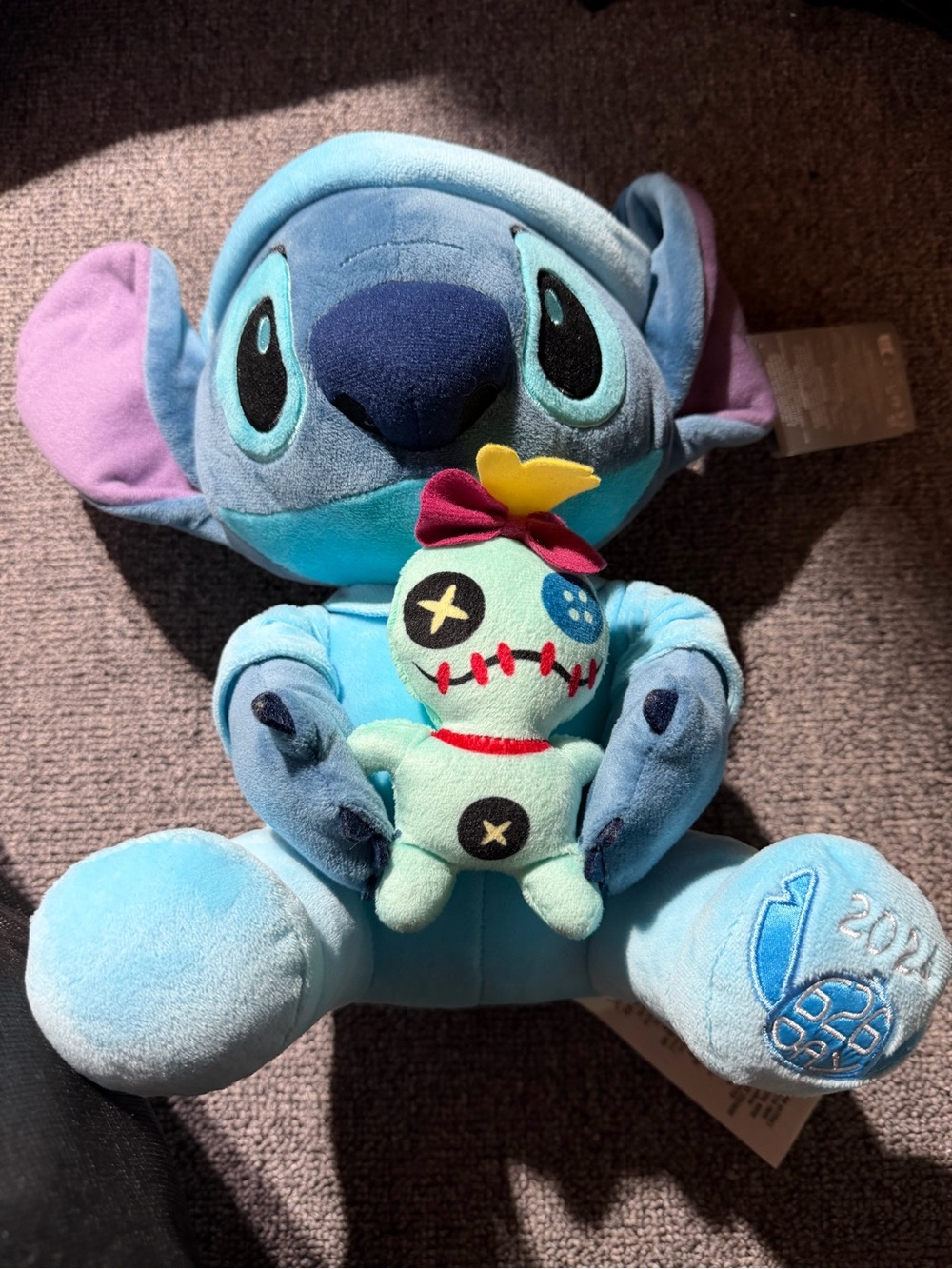 Disney Blue Stitch Plush with Green Scrump Doll